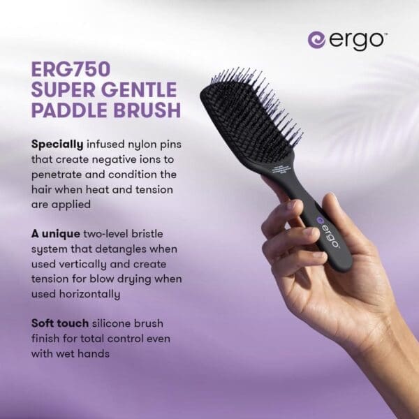 ERGO:erg750 Super Gentle Mini Paddle Brush - Image 3